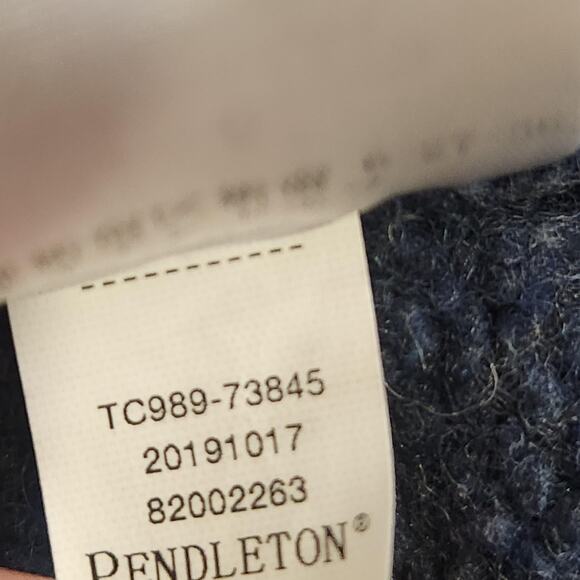 Pendleton Sweater Womens Small Navy Donegal Turtleneck Merino Wool Alpaca Knit - Picture 9 of 11